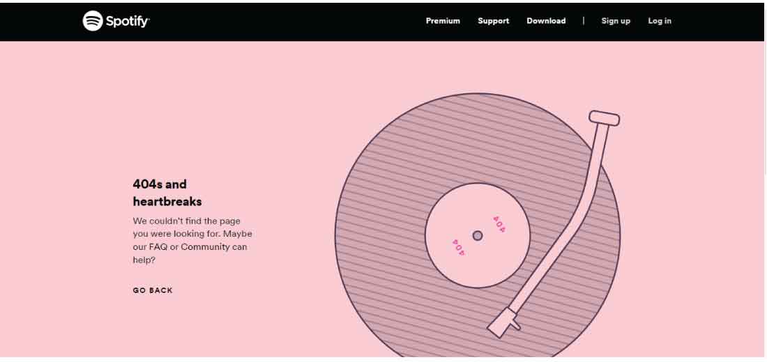 Spotify 404 Page